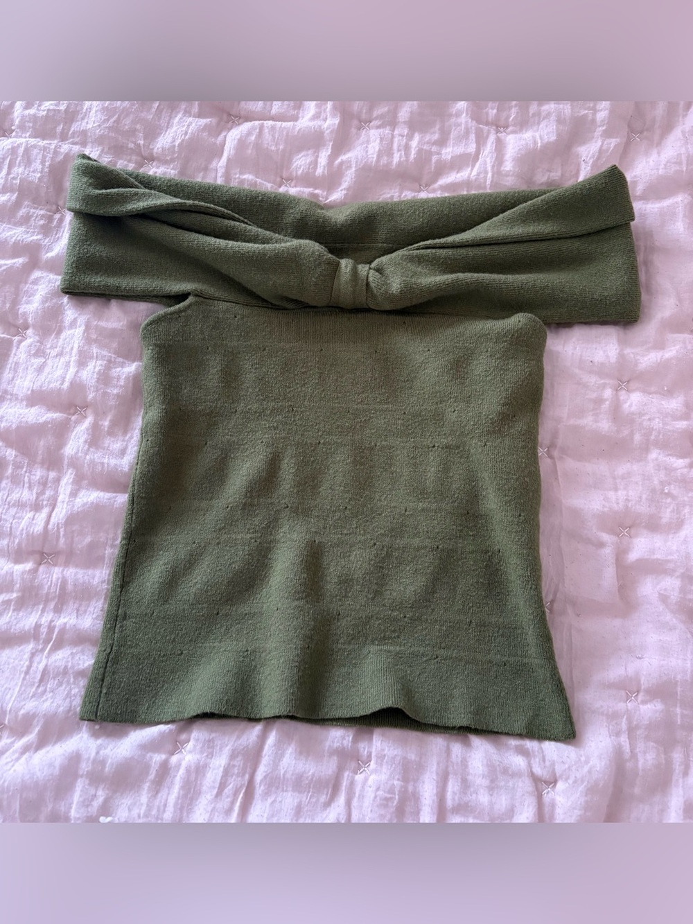 Lulus Judah Olive Green Off-the-Shoulder Sweater Top